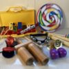Shows contents of instrument set for 1 player age 3-6